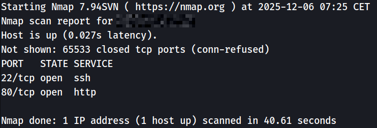 Résultat de nmap Résultat de nmap