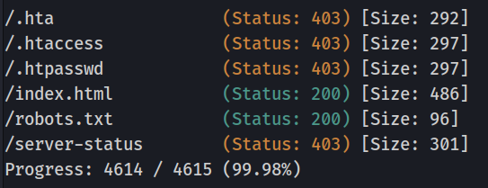 Résultat de gobuster